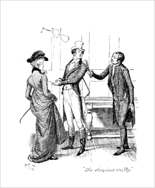 The obsequious civility, illustration from Pride and Prejudice by Jane Austen