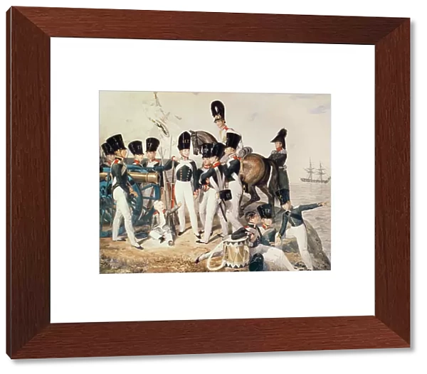 Tsarevich Alexander (1818-81) with his Cadets at Peterhof, c. 1823 (w  /  c on paper)
