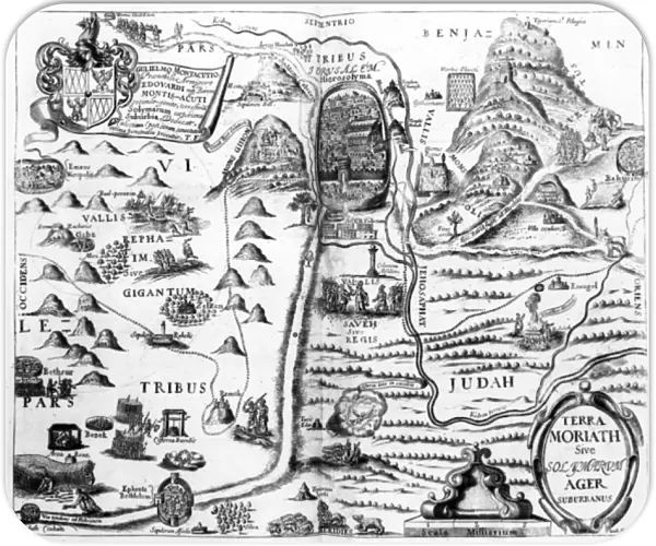 Map of Israel, from A Pisgah-sight of Palestine by Thomas Fuller, 1650