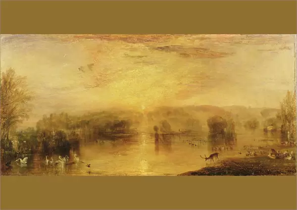 The Lake, Petworth: Sunset, a Stag Drinking, c. 1829