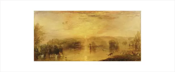The Lake, Petworth: Sunset, a Stag Drinking, c. 1829
