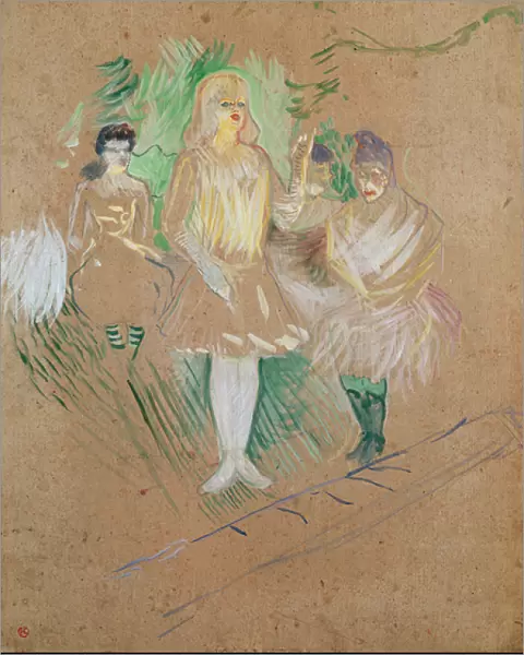 Three Figures at the Folies-BergAeeres, 1894 (oil on card)