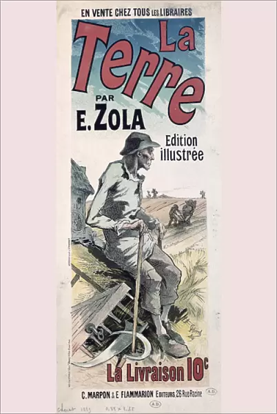 Poster advertising La Terre by Emile Zola, 1889 (colour litho)