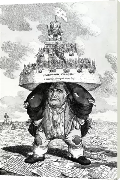 The British Atlas, or John Bull supporting the peace establishment, print made by Charles Williams