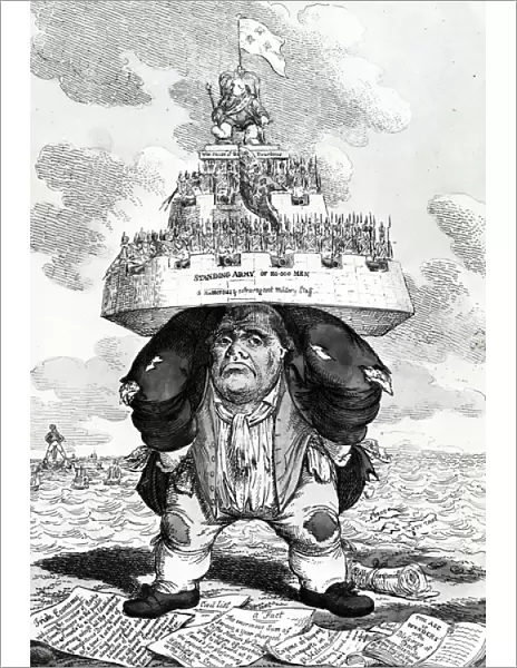 The British Atlas, or John Bull supporting the peace establishment, print made by Charles Williams