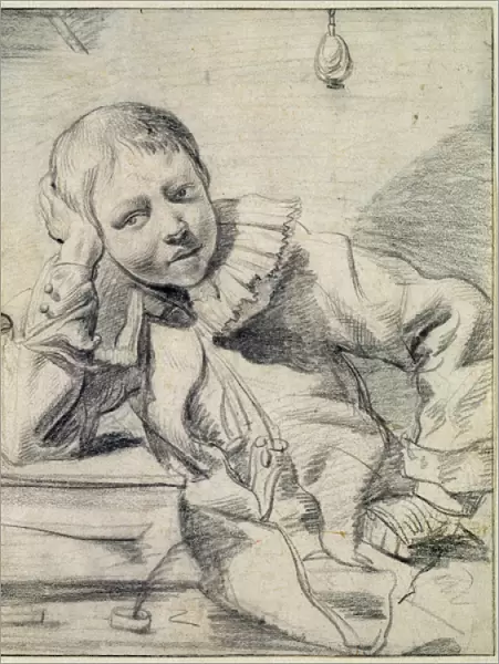 Schoolboy at his Desk, c. 1630-45 (chalk on paper)