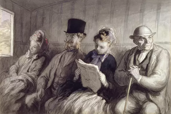 The First Class Carriage, 1864 (w  /  c ink wash & charcoal on paper)