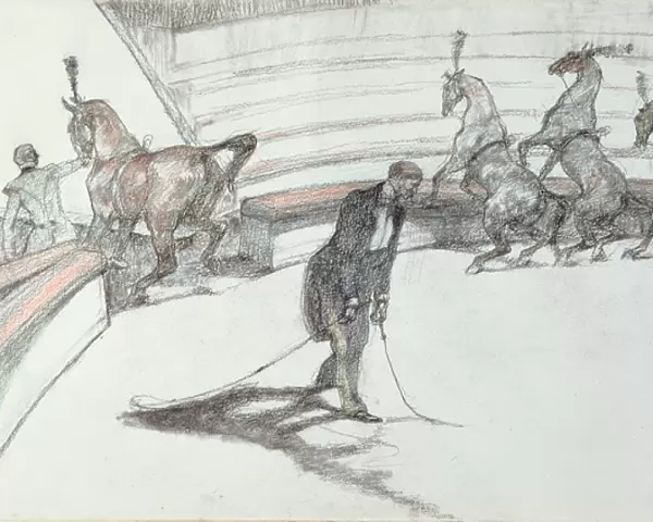 Au Cirque: Chevaux en Liberte, 1899 (black & coloured crayon on paper)
