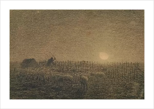 The Shepherd at the Fold by Moonlight (charcoal on paper)