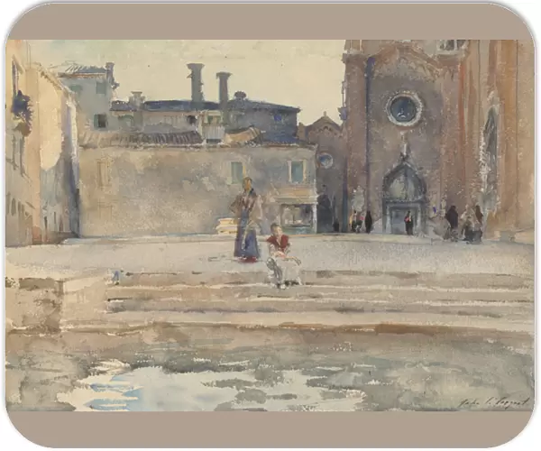 Campo dei Frari, Venice, 1880-82 (w  /  c over pencil with gouache on paper)