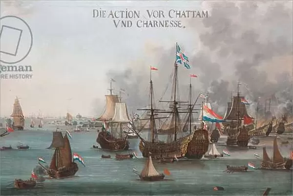 The Battle of Chatham, 1667 (oil on canvas)