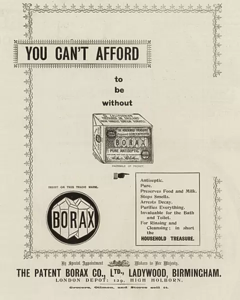 Advertisement, Borax (engraving)