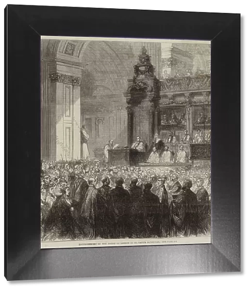 Enthronement of the Bishop of London in St Pauls Cathedral (engraving)