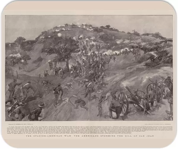 The Spanish-American War the Americans storming the Hill of San Juan (litho)