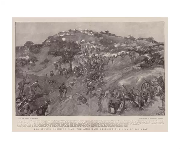 The Spanish-American War the Americans storming the Hill of San Juan (litho)