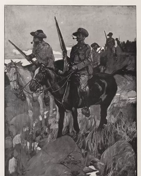 With General Gatacres Force, Scouts at Work (litho)