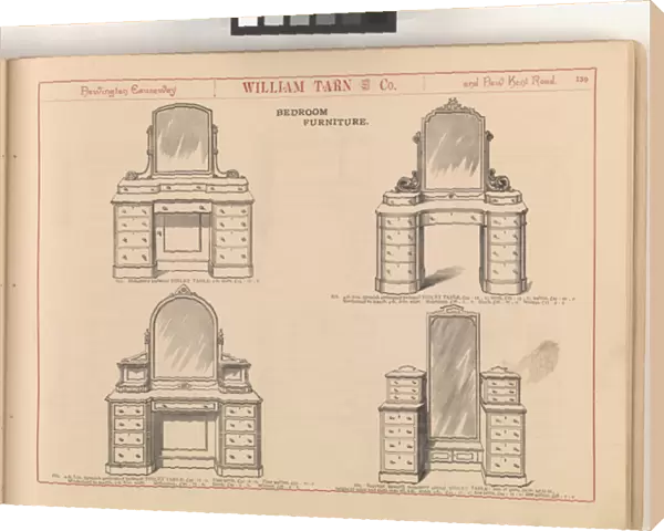 Page from William Tarn and Co.s Illustrated Catalogue: with prices of furniture