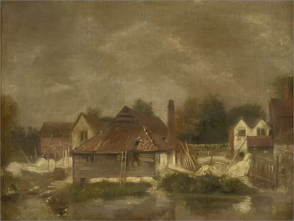 Sheds and Old Houses on the Yare, c. 1803 (oil on canvas)
