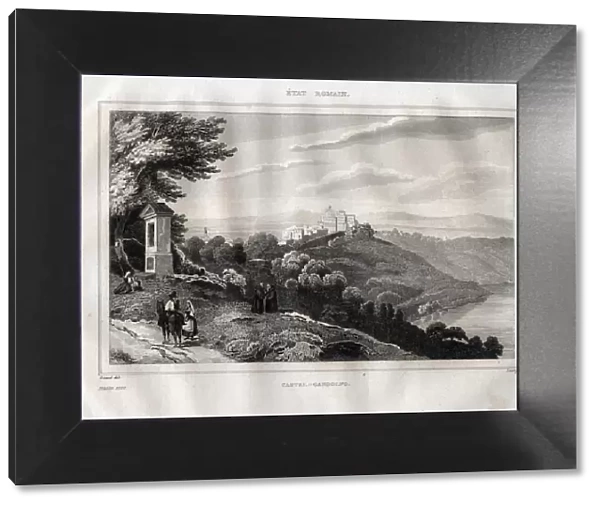 Castel Gandolfo - Engraving from 'Picturesque Italy'by M
