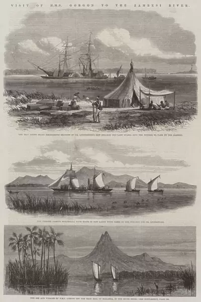 Visit of HMS Gorgon to the Zambesi River (engraving)