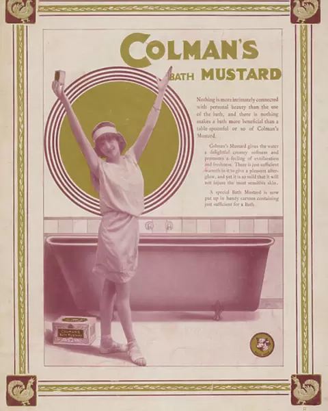 Advertisement for Colmans bath mustard (colour litho)