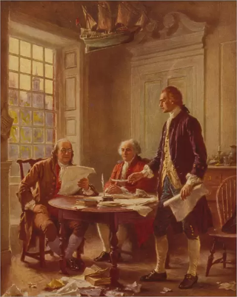 Writing the Declaration of Independence, c. 1930 (photomechanical print)