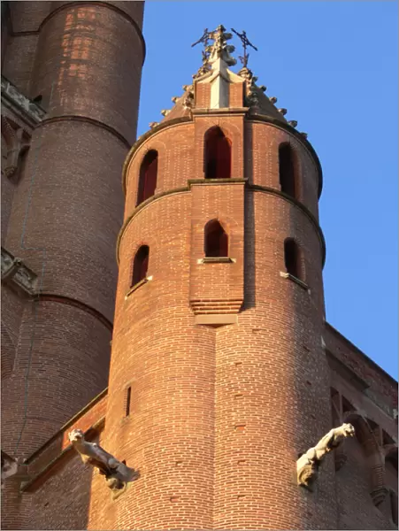 Depicting the smaller tower and the base of the west tower