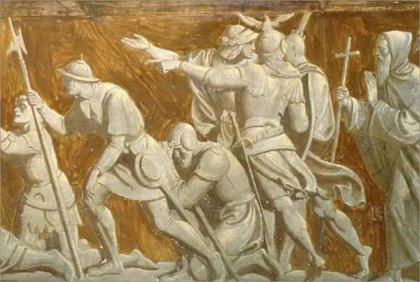 The Crusaders in front of the walls of Jerusalem (fresco)