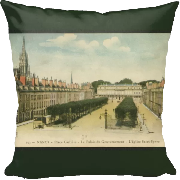 Postcard depicting the Square de La Carriere, the Palais du Gouvernement