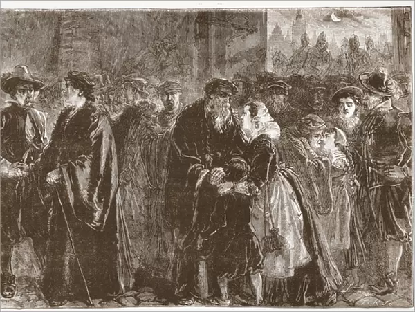 Departure of the banished ministers from Kuttenberg, illustration from