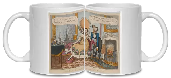 A Dandy and a Dandyzette or a retour De L Opera, c. 1820 (hand-coloured engraving)