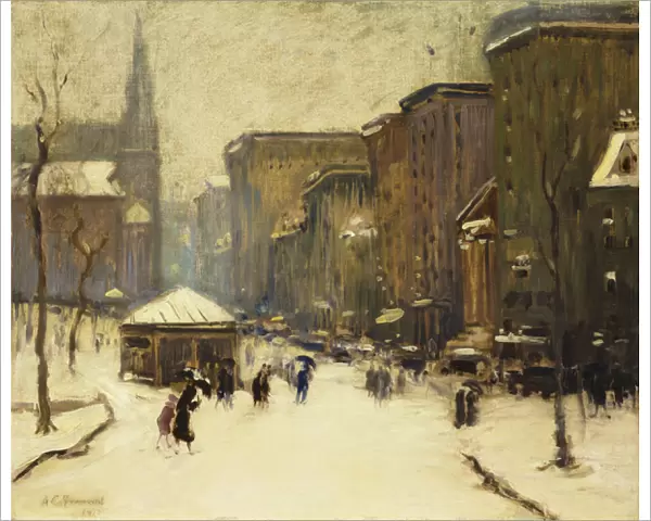 Park Street Church in Snow, 1913 (oil on canvas)