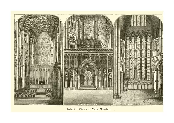 Interior Views of York Minster (engraving)