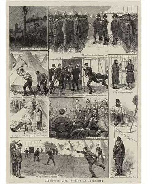 Volunteer Life in Camp at Aldershot (engraving)