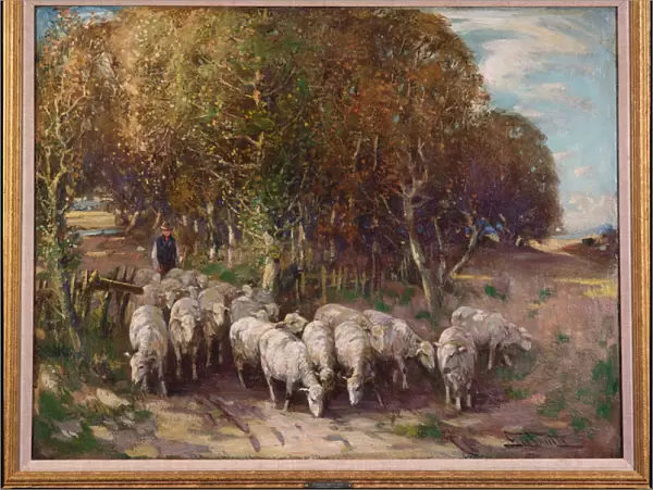 Driving the Flock (oil on canvas)