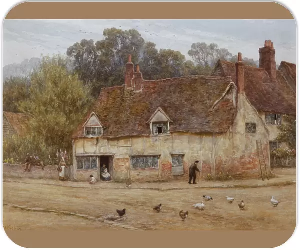 By the Old Cottage (watercolour with scratching out)