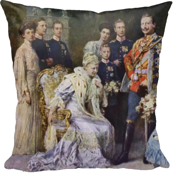 Kaiser Wilhelm II and the German Imperial Family, 1906 (colour litho)