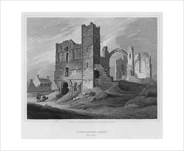 Lindisfarn Abbey, West Front (engraving)