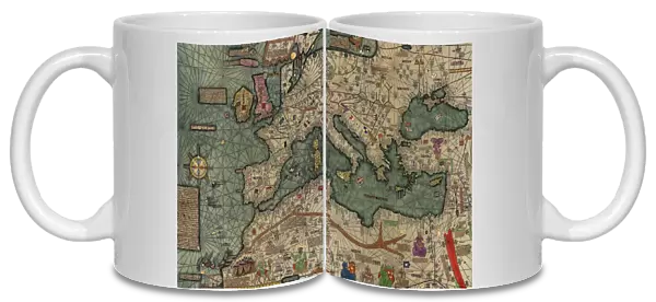 North Africa, Europe and the Middle East from the Catalan Atlas (reproduction)