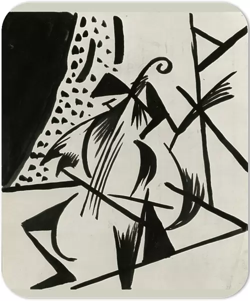 Musician, c. 1914-15 (pen and indian ink on paper) (b  /  w photo)