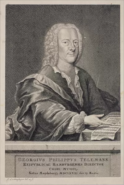 Portrait of Georg Philipp Telemann (1681-1757) (engraving)