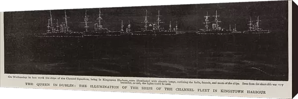 The Queen in Dublin, the Illumination of the Ships of the Channel Fleet in Kingstown Harbour (litho)