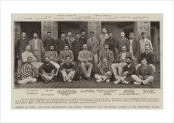Cricket in India, the Teams representing the Bombay Presidency and the Bombay Parsees in the Presidency Match (b  /  w photo)