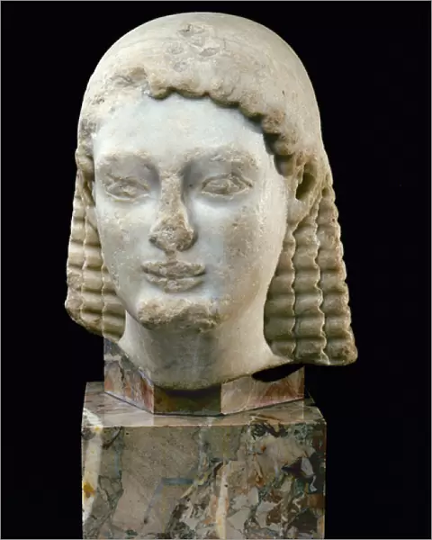 Head of a Kouros, from Athens, c. 510 BC (marble)