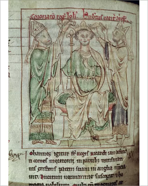 Ms 6712 (A. 6. 89) fol. 144v King John (1167-1216), miniature from