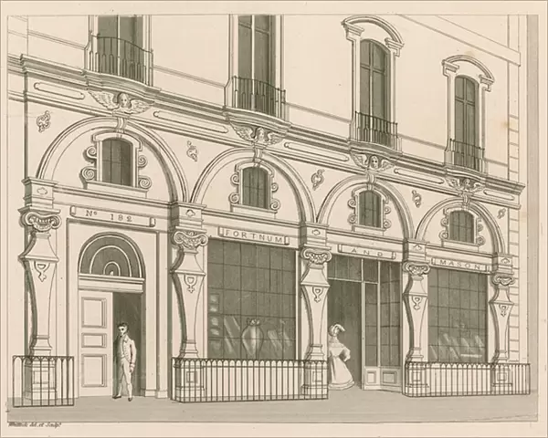 Shop front for Fortnum and Mason, No 182 Piccadilly, London (engraving)