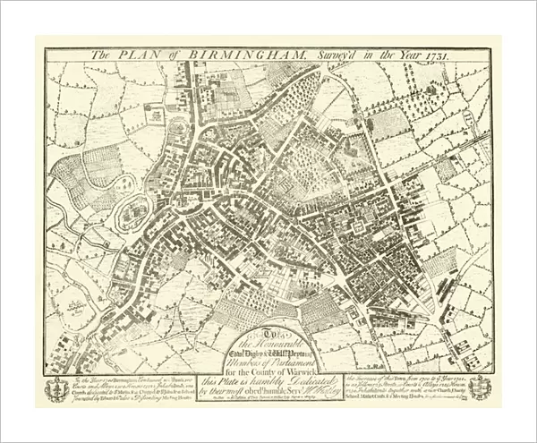 The plan of Birmingham, surveyed in the year 1731 (engraving)