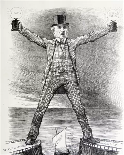 Political satire depicting William Ewart Gladstone and Benjamin Disraeli