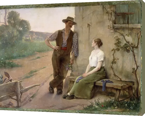Peasant Couple in a Farmyard, 1889 (oil on canvas)