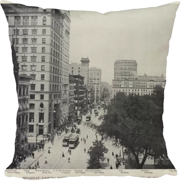 Broadway, looking North from the Post Office and City Hall Park, in 1899 (b  /  w photo)